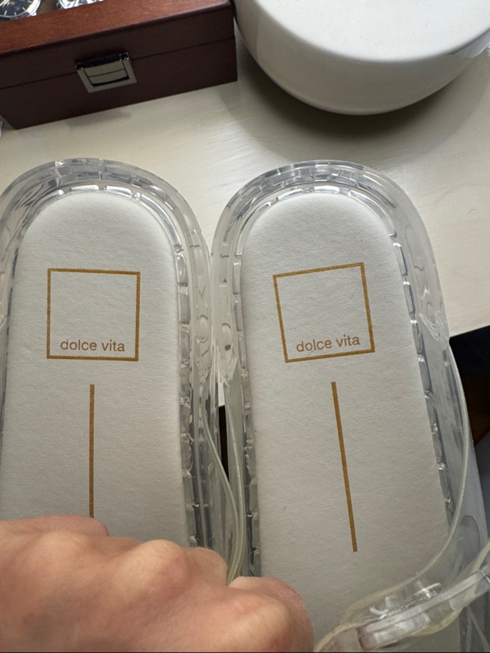 Dolce Vita Clear Jelly Slide Sandals — White Insole - Picture 3 of 5